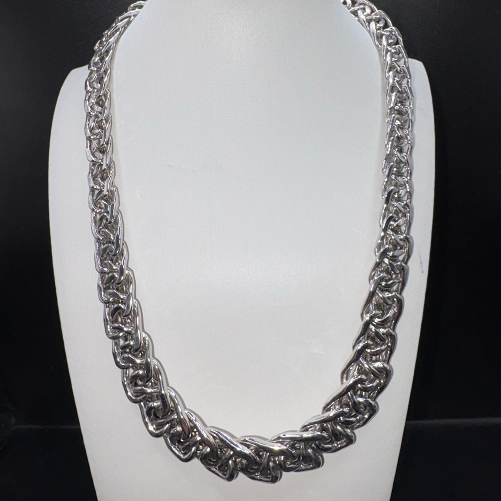 Ross-Simons Italian Sterling Silver Graduated Byzantine Necklace. Gorgeous